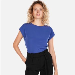 Express zip back crew neck gramery tee